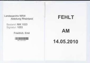 Entnazifizierung Emil Friedrich , geb. 00.00.0000 ()