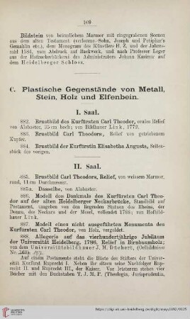 C. Plastische Gegenstände von Metall, Stein, Holz und Elfenbein (Nr. 882 - 947)