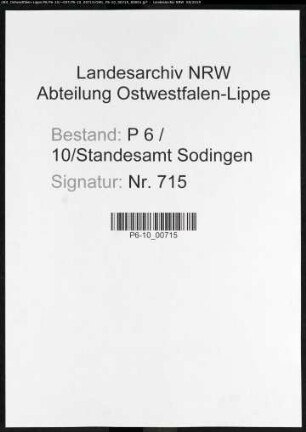 Sterberegister Standesamt Herne-Sodingen (III)
