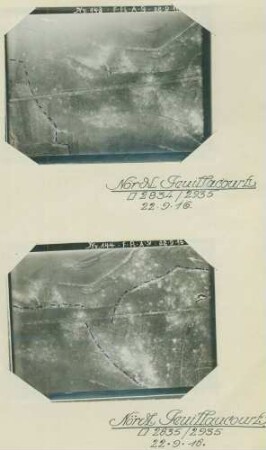 2 Fotos des Geländes nördlich von Feuillaucourt (Luftbilder)