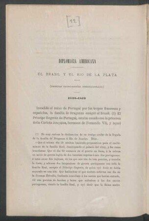 Diplomacía américana: El Brasil y el Río de la Plata