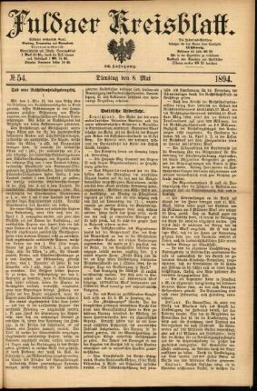 Ausgabe vom Dienstag, den 08. Mai 1894.