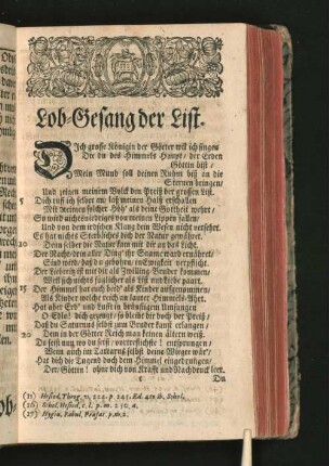 Lob-Gesang der List.