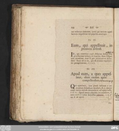Tit. XII. Apud eum, a quo appellatur, aliam causam agere compellendum.