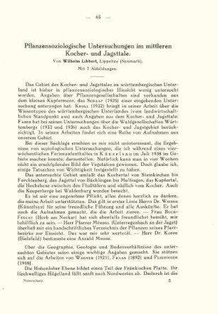 Pflanzensoziologische Untersuchungen im mittleren Kocher- und Jagsttale