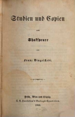 Studien und Copien nach Shakspeare