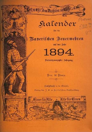 Kalender für die bayerischen Feuerwehren : auf das Jahr .... 23. 1894