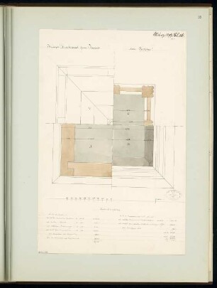 Gefallenendenkmal, Jauer Monatskonkurrenz März 1877: 4 Grundrissviertel; Maßstabsleiste, Kostenüberschlag