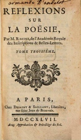 Poësies Nouvelles, 3. Reflexions Sur La Poësie