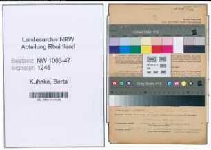 Entnazifizierung Berta Kuhnke , geb. 05.12.1902 (Studienraetin)