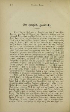 Das Preußische Privatrecht.
