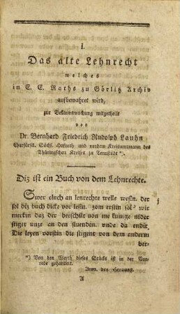 Miscellaneen zum Lehnrechte, 1