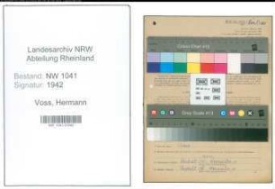 Entnazifizierung Hermann Voss , geb. 22.10.1915 (Kaufmann)