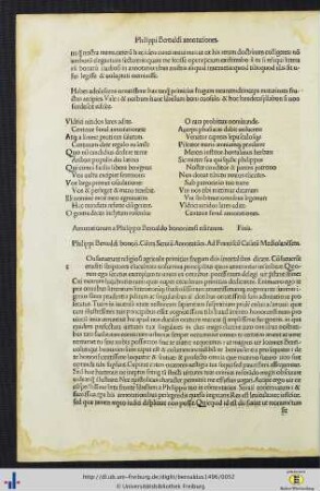 Philippi Beroaldi bononiensis Contra Servium Annotationes