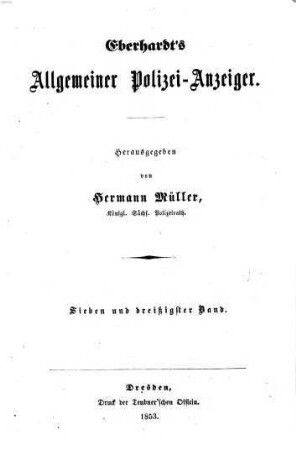 Eberhardt's allgemeiner Polizei-Anzeiger, 37. 1853 = Juli - Dez.
