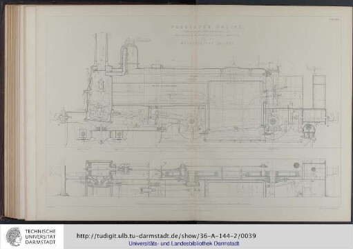 Passenger Engine, designed by John Fowler, esqr c e. Constructed by Messrs. Beyer Peacock & Co. Manchester, for the Metropolitan Railway