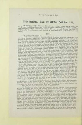 Erste Periode. Von der ältesten Zeit bis 1150