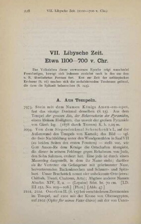 VII. Libysche Zeit. Etwa 1100-700 v. Chr.
