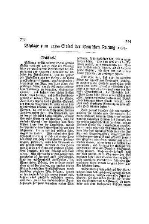Beylage zum 43ten Stück der Deutschen Zeitung 1794