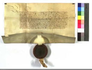 Erzbischof Berthold von Mainz bewilligt dem Orden, daß er den halben Zehnten zu Ayla bei Amöneburg, welchen er von Ambrosius Hobeherr gekauft hat,...