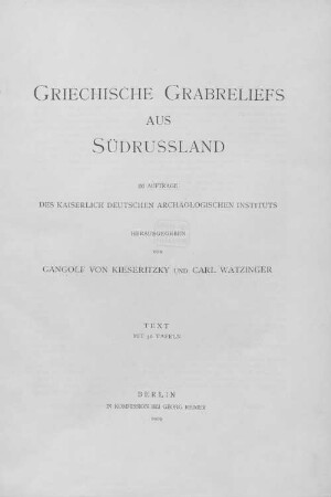 Griechische Grabreliefs aus Südrussland