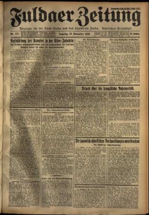 Erste Ausgabe vom Sonntag, den 25. November 1928.