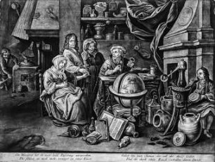 Kranke Frau beim Chemiker