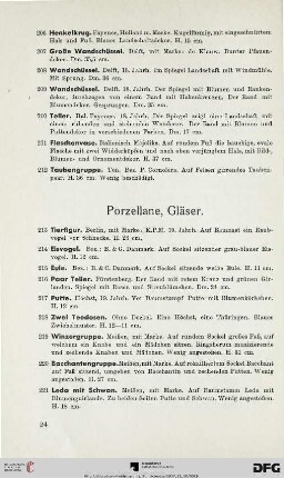 Porzellane, Gläser (213-268)