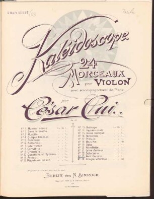 Kaléidoscope : 24 morceaux pour violon avec accompagnement de piano : op. 50. No. 23, Petit caprice