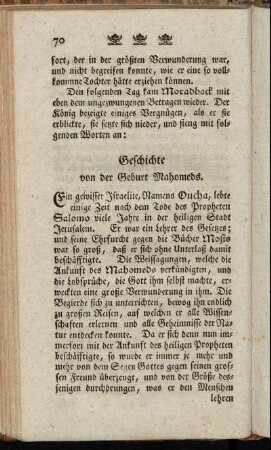 Geschichte von der Geburt Mahomeds.