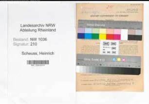 Entnazifizierung Heinrich Scheuss , geb. 09.06.1894 (Bergbeamter)