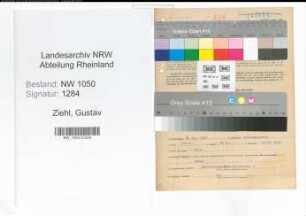 Entnazifizierung Gustav Ziehl , geb. 06.01.1908 (Fabrikant)