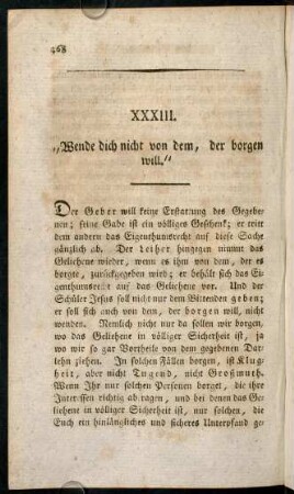 468-477, XXXIII. "Wende dich nicht von dem, der borgen will."