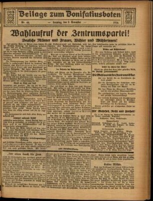 Zweite Ausgabe vom Sonntag, den 02. November 1924.