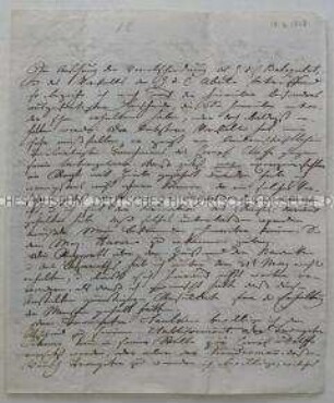 Handschreiben von Friedrich Wilhelm III., König von Preußen, an den Obristenleutnant Karl Heinrich Joseph von Sawadzky betreffend militärische Strafen