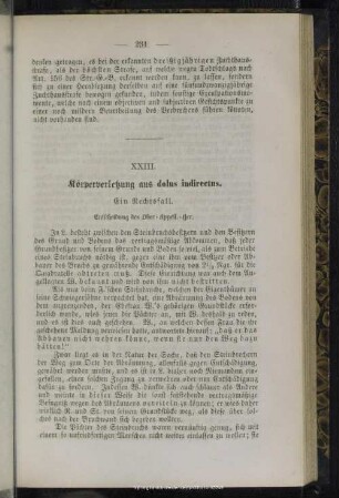 XXIII. Körperverletzung aus dolus indirectus : Ein Rechtsfall