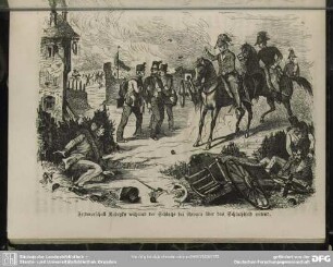 Feldmarschall Radetzky während der Schlacht bei Novara über das Schlachtfeld reitend