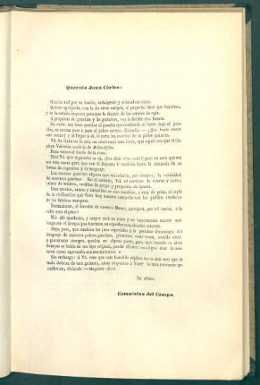 Querido Juan Cárlos: