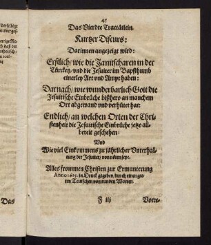 45-89, Das Vierdte Tractätlein. Kurzer Discurs...