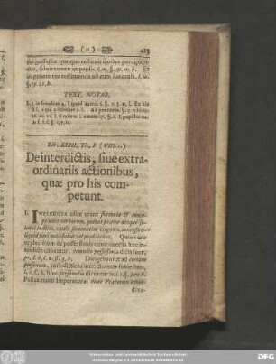 Tit. I. (VIII. 1.) De interdictis, sive extraordinariis actionibus, quae pro his competunt.