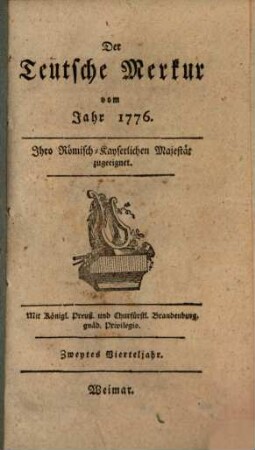 Der teutsche Merkur. 1776,2, 1776, 2 = Bd. 14