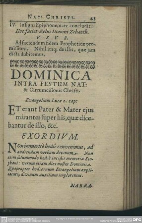Dominica Intra Festum Nat: & Circumcisionis Christi
