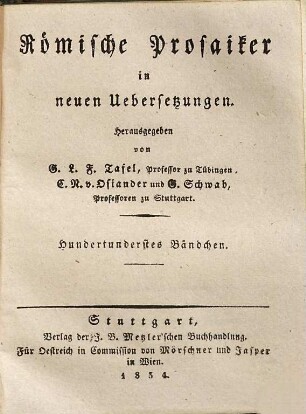 Lucius Annäus Florus Abriß der römischen Geschichte, 1