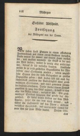 Sechster Abschnitt. Fortsetzung des Mährgens von der Tonne