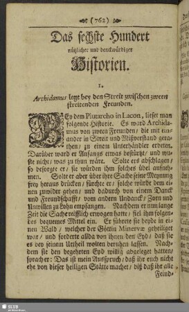 Das sechste Hundert nützlicher und deckwürdiger Historien