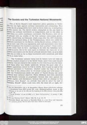 The Soviets and the Turkestan National Movements