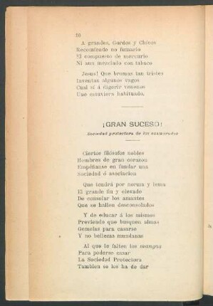 ¡Gran suceso! : Sociedad protectora de los enamorados