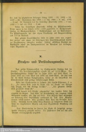X. Straßen- und Verbindungswesen