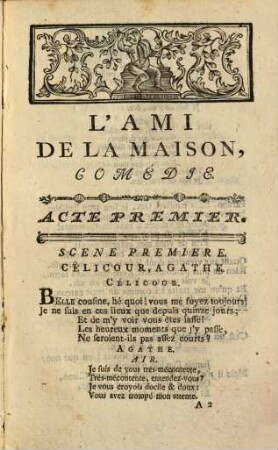 L' Ami De La Maison : Comédie En Trois Actes, Mêlés D'Ariettes