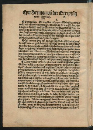 Eyn Sermon von der Bereytung tzum Sterbenn. D. M. L.